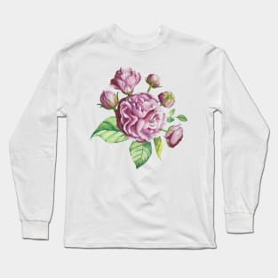 Camellia Rose Garden Flowers Long Sleeve T-Shirt